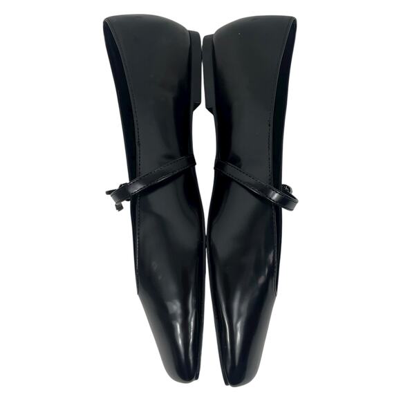 Mango Jewel Strap Glossy Mary Jane Ballet Flats Black Women Size 39/ 8.5 - Picture 7 of 13